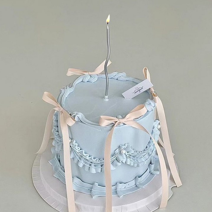 기억의소품 웨이브초 생일초 케이크초