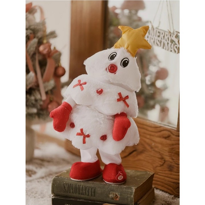 떨샵 크리스마스 춤추는 트리인형 새로운 크리스마스 장식 펜던트 장식 액세서리 라이트 럭셔리 액세서리 음악 춤 플러시 크리스마스 트리