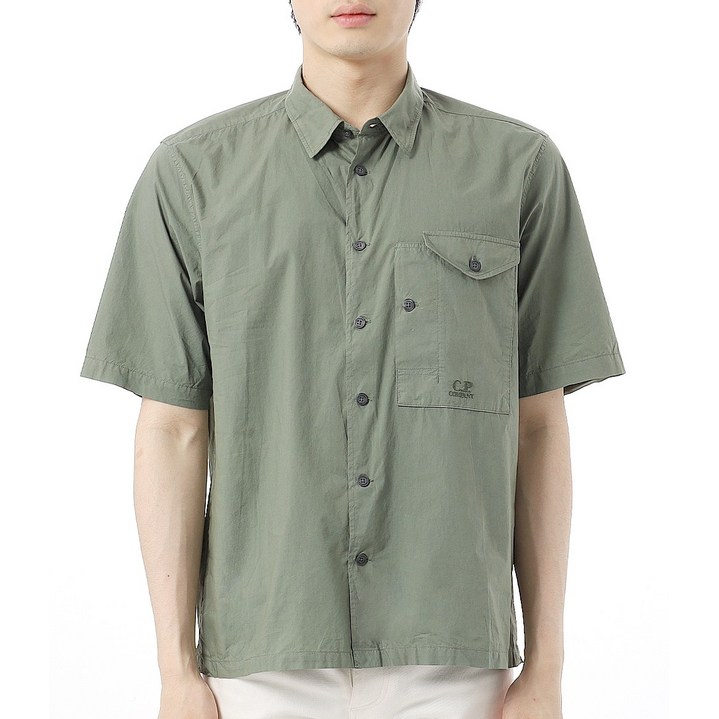 공식정품 CP컴퍼니 반팔티 CP COMPANY 25SS Popeline Short Sleeve Shirt 18CMSH249A 005328G 669 포플린 숏 슬리브 셔츠