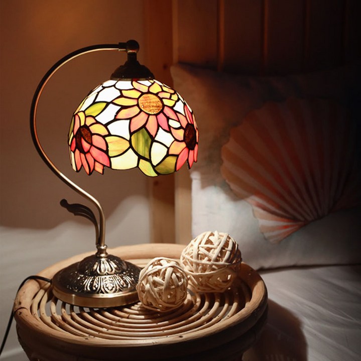 해바라기 스테인드글라스 테이블 단스탠드 200, 해바라기 단스탠드 200LED전구포함