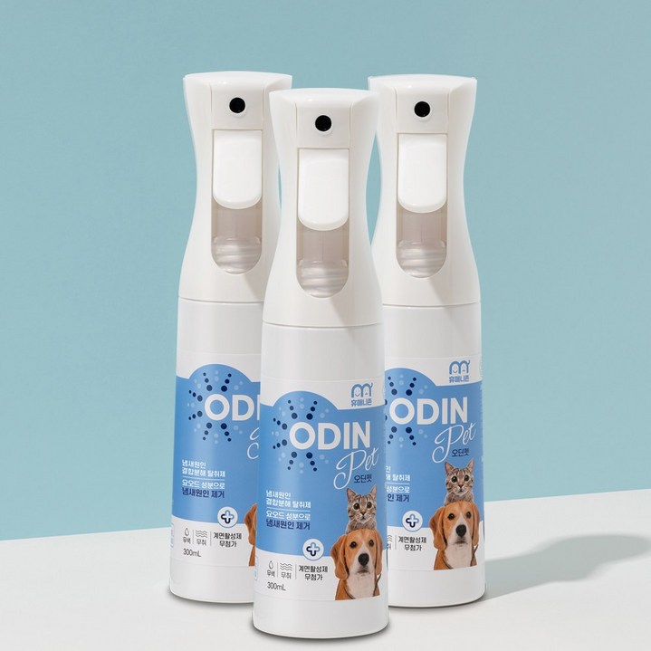 (미국 아마존 판매 1위 동일성분) 휴매니존 오딘펫 300ml , 3개, 강아지 고양이 탈취제 소변 오줌 배변냄새 제거, 3개, 300ml