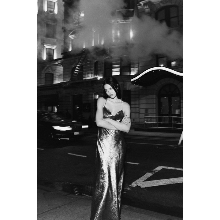 ZARA 자라 새틴 카미솔 원피스 - 실버 오피스룩 맥시롱원피스 8496/361