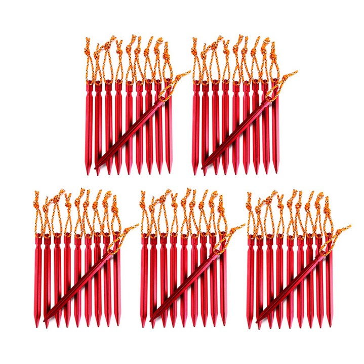 KOOLMAN 백패킹 초경량 듀랄루민 Y팩 레드, 50개