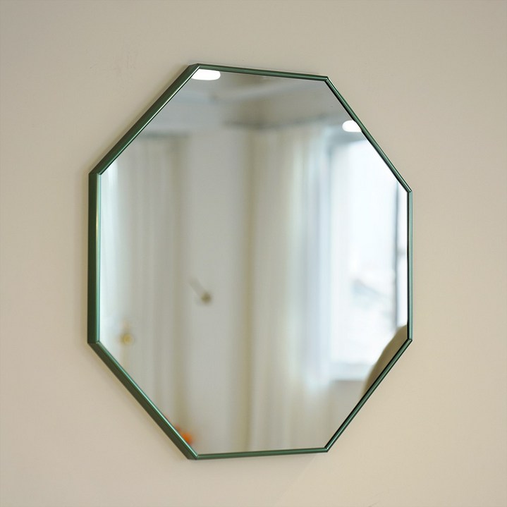 브래그디자인 무료배송 5mm 두꺼운 거울 600x600 팔각 거울  받침대 증정  국내 알루미늄 수제작 프레임, 6. 딥그린