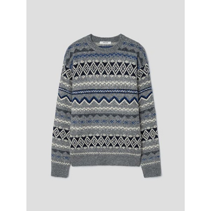 에잇세컨즈 페어아일 라운드 니트 그레이 215Y51CY33