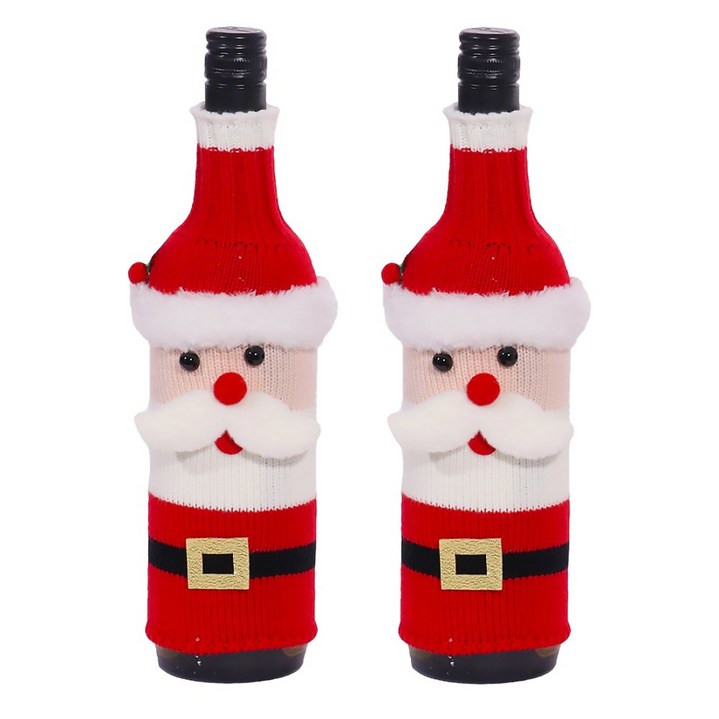 크리스마스 니트 와인병 커버 2세트