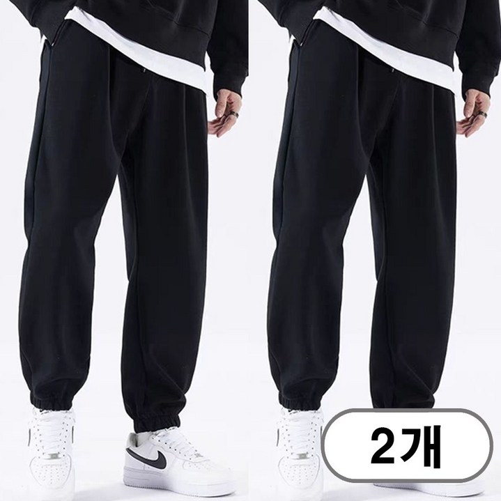 차쿠 1+1(2세트) 남여공용 트레이닝복팬츠 조거팬츠 일자 와이드 추리닝 슬랙스팬츠 작업바지 편의점바지 빅사이즈