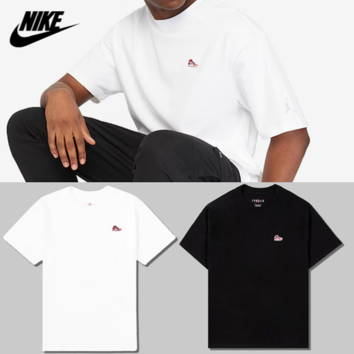 [당일발송] 나이키 NIKE 에어 조던 스니커즈 반팔 티셔츠 JORDAN 오버핏 여름 커플 반팔티 스포네틱 양말