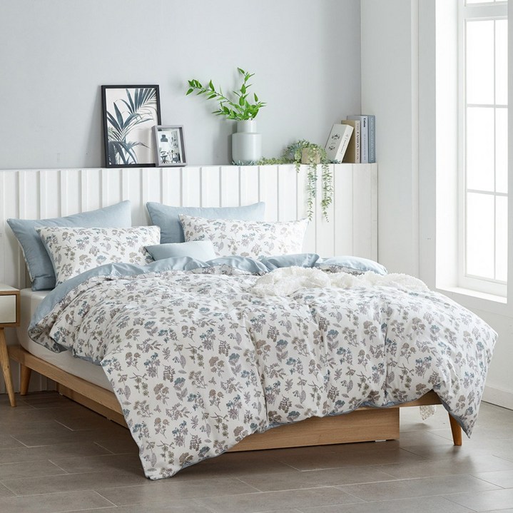 도아드림 프리스틴 모달면 이불커버, 화이트&블루