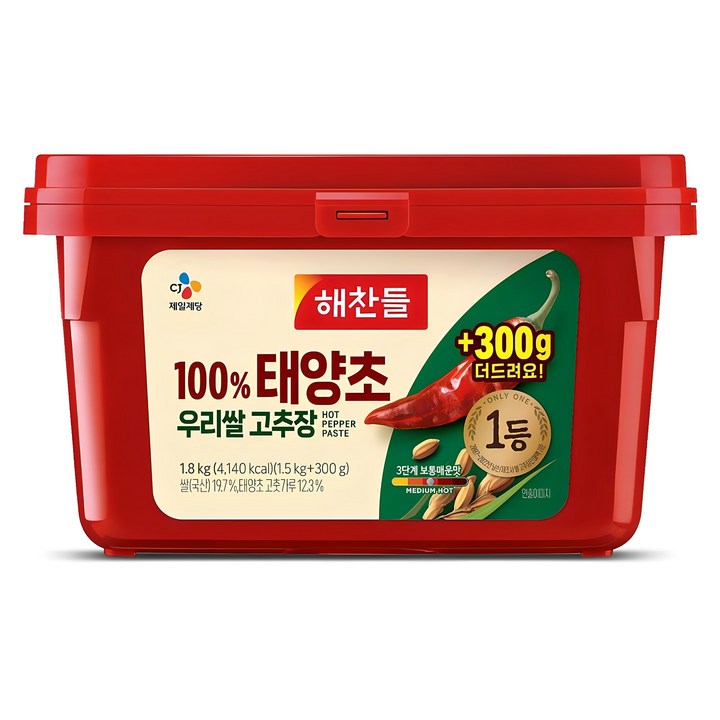 해찬들 100 태양초 우리쌀 고추장, 1.8kg, 1개 해찬들 100 태양초 우리쌀 고추장, 1.8kg, 1개