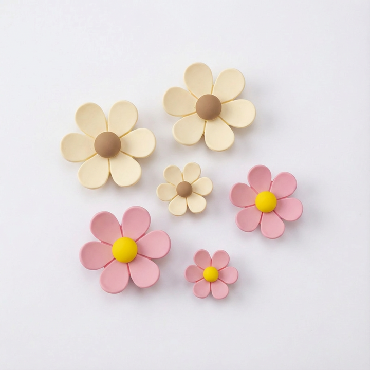 바비랩스 귀여운 데이지꽃 냉장고 인테리어 자석 2종 x 3p 세트