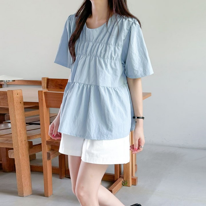 보리맘 바스락 스모크 나일론 임부복 블라우스 a940