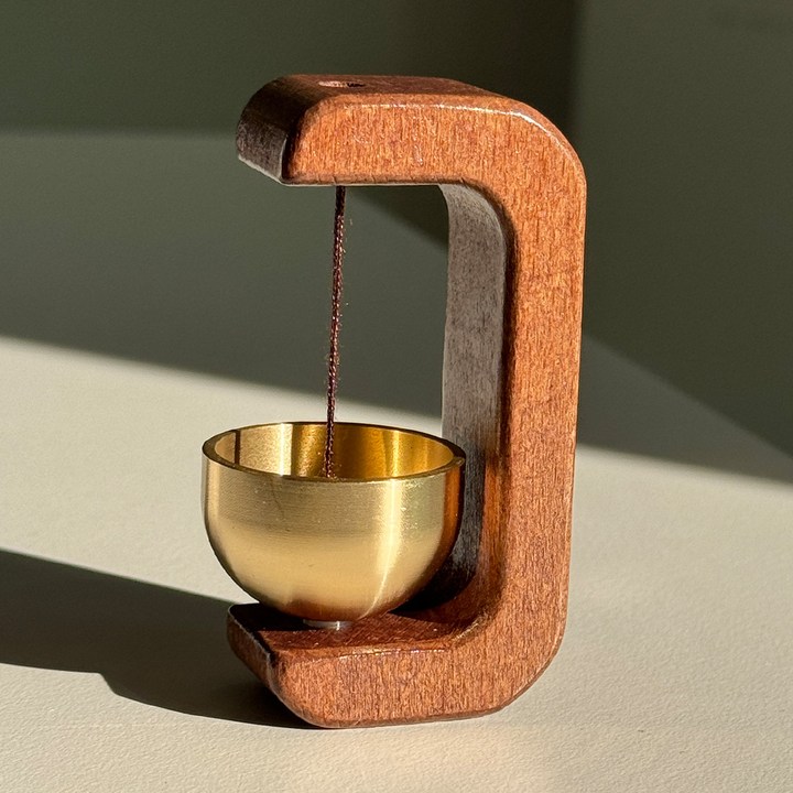 리드홈 액운방지 출입문 현관문 풍경종 문종 자석 미니 도어벨, 브라운