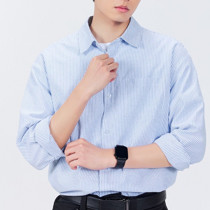 lyoveu스트라이프 남성긴팔셔츠 봄여름 빅사이즈