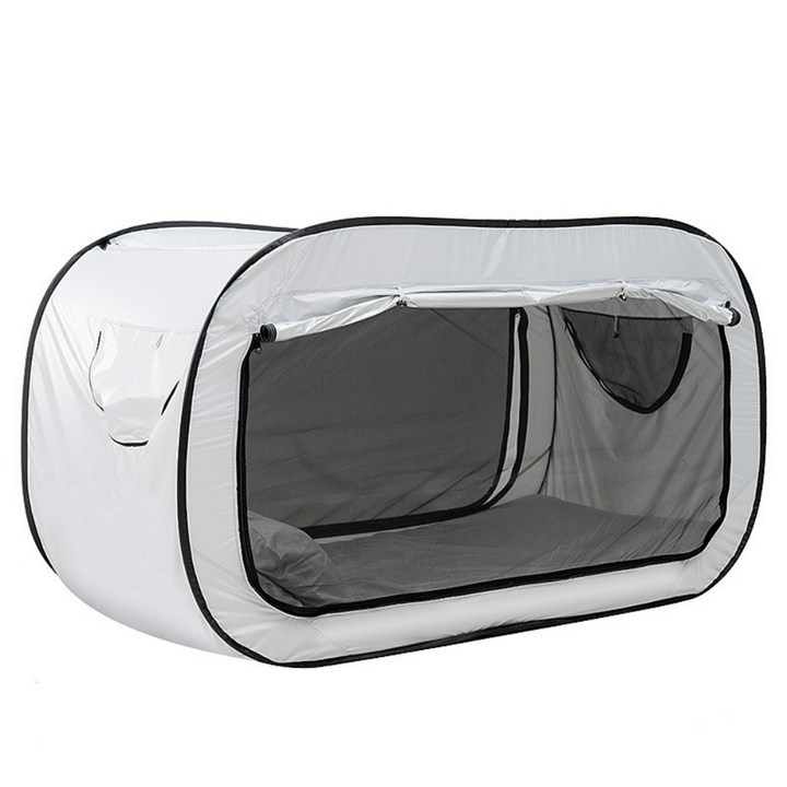 캠핑 원룸 기숙사 야침 모기장 야전 침대 텐트 1인용, 화이트