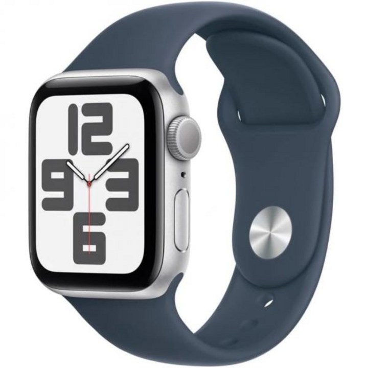 애플 워치 SE 2세대 GPS 40mm  은색 알루미늄 케이스와 스톰 블루 스포츠 밴드 SM 리퍼비시