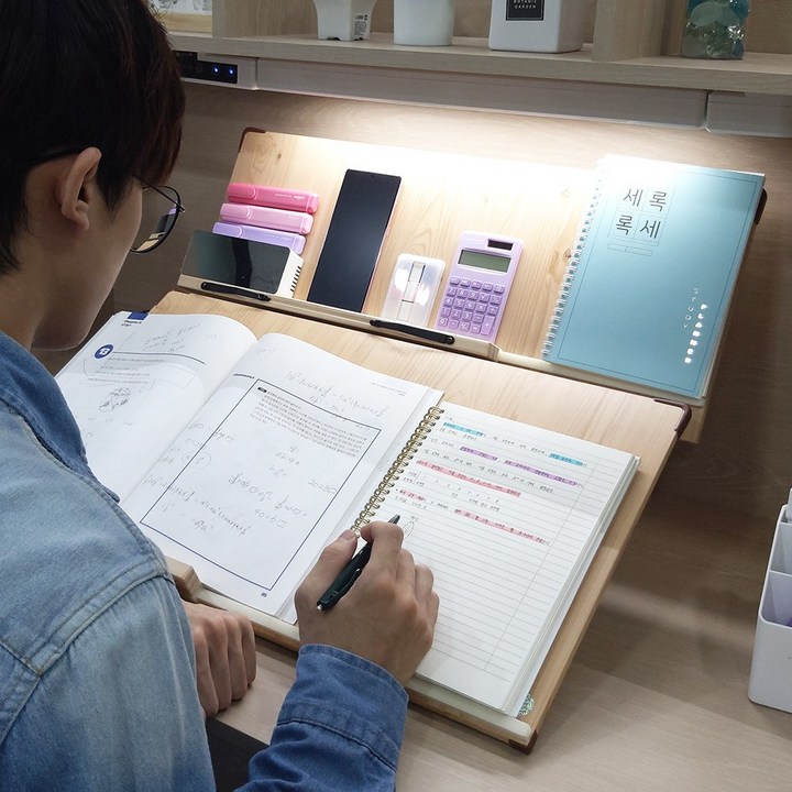 위즈독서대 에이블60 슬라이드 60A2 레일 각도조절형 2단독서대