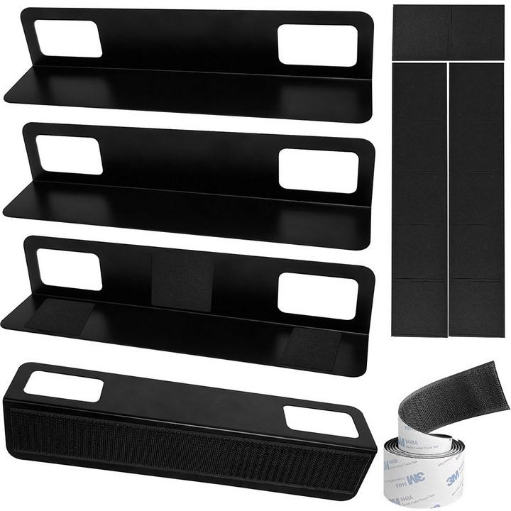 4개 세트 짐 고정 장치, 트렁크 분할판, 정리함 분리판, 트렁크 분리판 자동차, SUV, 스테이션 왜건에 적합, 1미터 길이의 접착식 벨크로 테이프 EVA 패드