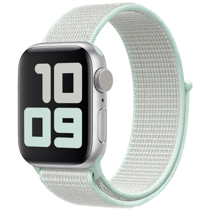 사라밴드 애플워치 호환 나일론 스포츠 벨크로핏 스트랩, 애플 민트, 1개