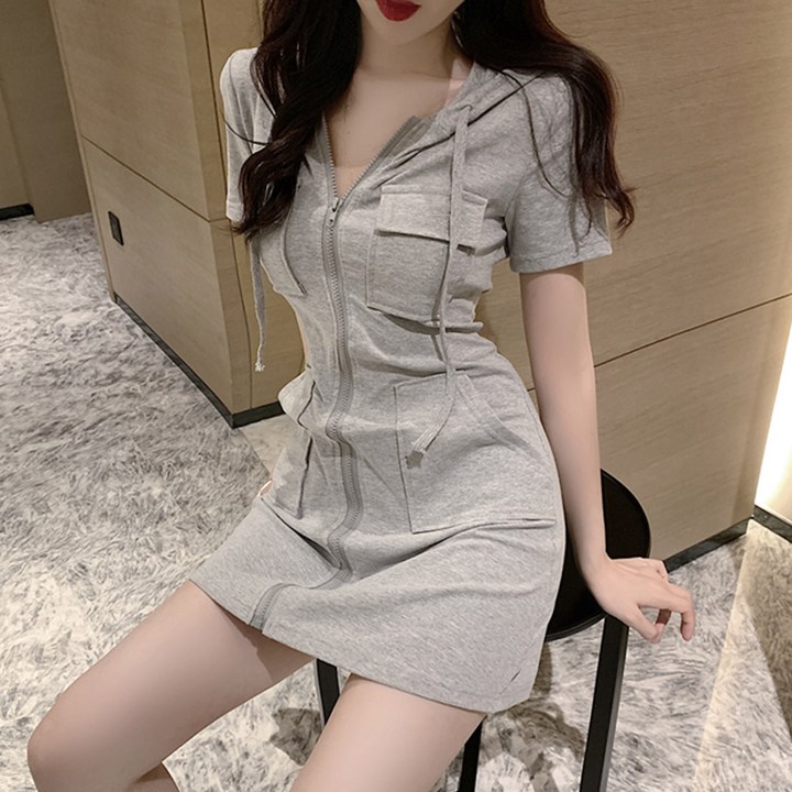 메이킹유 데일리 반팔 후드집업 포켓원피스 B1850메이스원피스 메이킹유 데일리 반팔 후드집업 포켓원피스 B1850메이스원피스