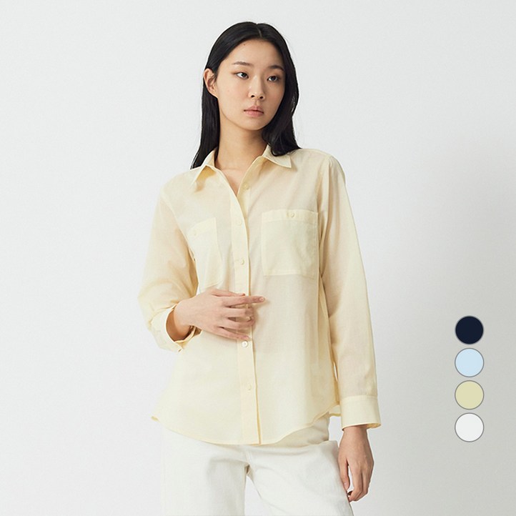 JAJU 여성용 라이트 코튼 긴팔 셔츠