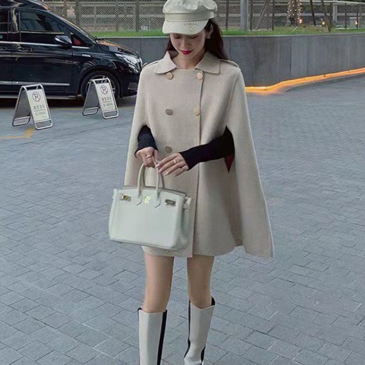 엘쏘 여성용 케이프 숄 모직 코트 엘쏘 여성용 케이프 숄 모직 코트