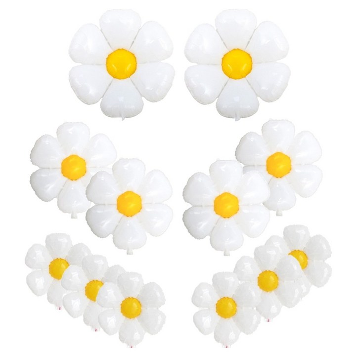 코히모 데이지 꽃 파티 풍선 대형 2p  중형 4p  소형 6p 세트, 1세트, 혼합색상