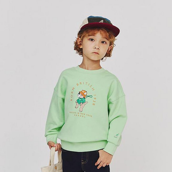 캉골키즈 유아용 캥거루 키 홀더 브러쉬드 스웨트셔츠 OD 0002