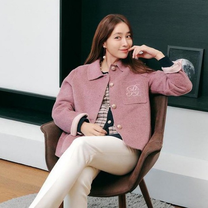 크로커다일레이디 여성용 포켓 자수 포인트 핸드메이드 스탠카라 재킷 CLCWJK103