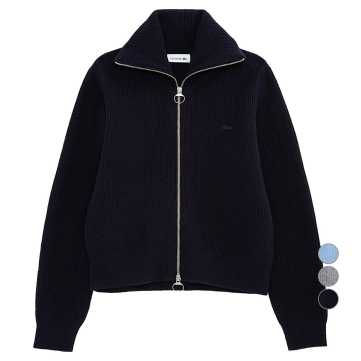 라코스테 여성용 립조직 풀집업 가디건 AF311E55N
