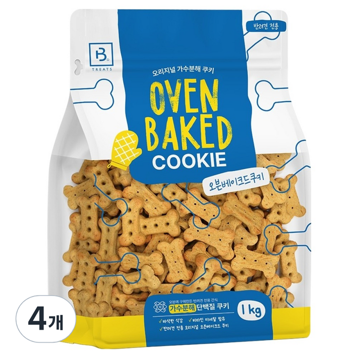 브리더랩 강아지 오븐 베이크드 쿠키, 4개, 1kg, 닭고기맛