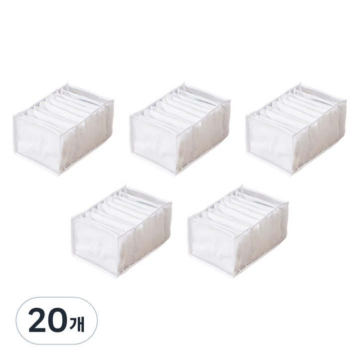 withWIN 칸칸이 의류 파티션수납함 중형, 화이트, 20개