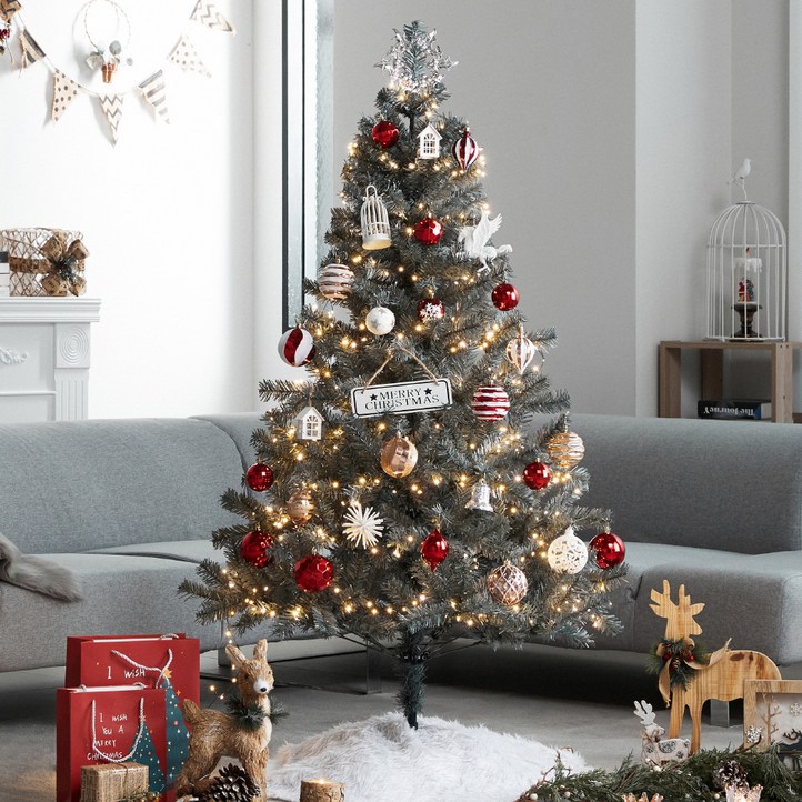 크리스마스트리 전구 장식 풀세트, 쉐비  메르시레드, 1.6m