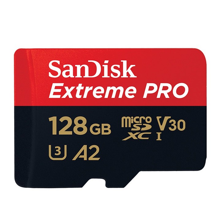 샌디스크 MicroSD 익스트림 프로 UHS-I 메모리카드 U3 4K, 128GB