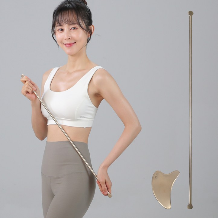 놋반 방짜유기 롱바디 전신 마사지기 괄사 마사지기, 1세트, 단일 색상