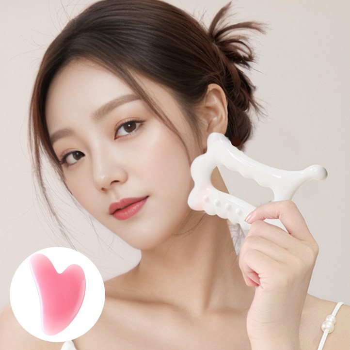 여신괄사 V라인 페이스 바디 2개세트 경락 괄사, 1세트, 화이트 여신괄사 V라인 페이스 바디 2개세트 경락 괄사, 1세트, 화이트
