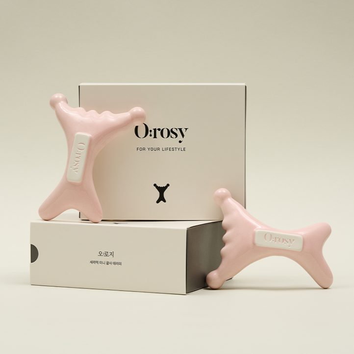 오로지 세라믹 마사지기 안마기 등마사지 종아리 얼굴 다리 마사지 괄사, 미니괄사 테라피, 1개