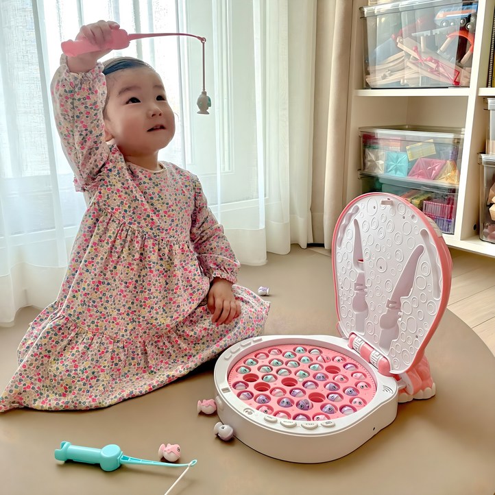 베비몽 빙글빙글 하마 낚시 놀이 어린이집 아기 유아 자석 물고기 장난감, 핑크, 1개 베비몽 빙글빙글 하마 낚시 놀이 어린이집 아기 유아 자석 물고기 장난감, 핑크, 1개