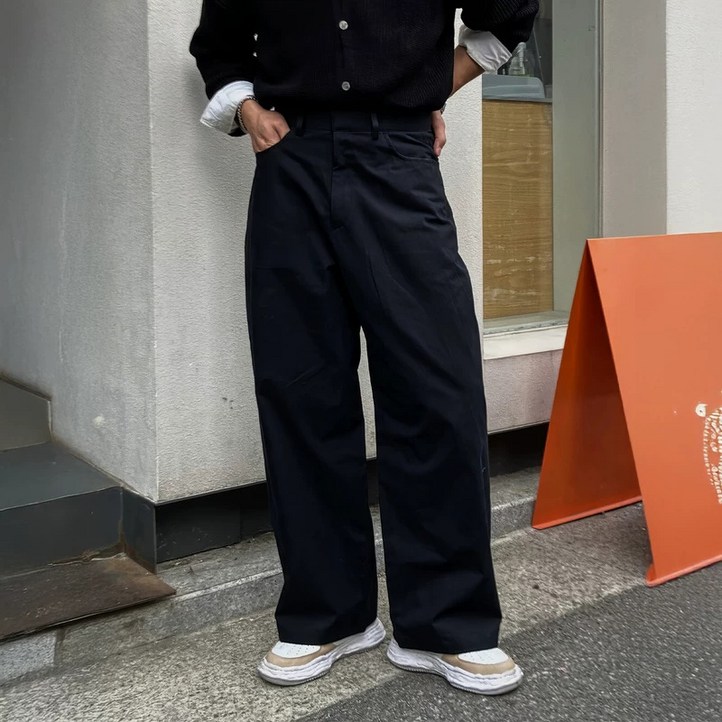 Asure 남자 슬랙스 정장 바지 비즈니스 히든밴딩 세미바지