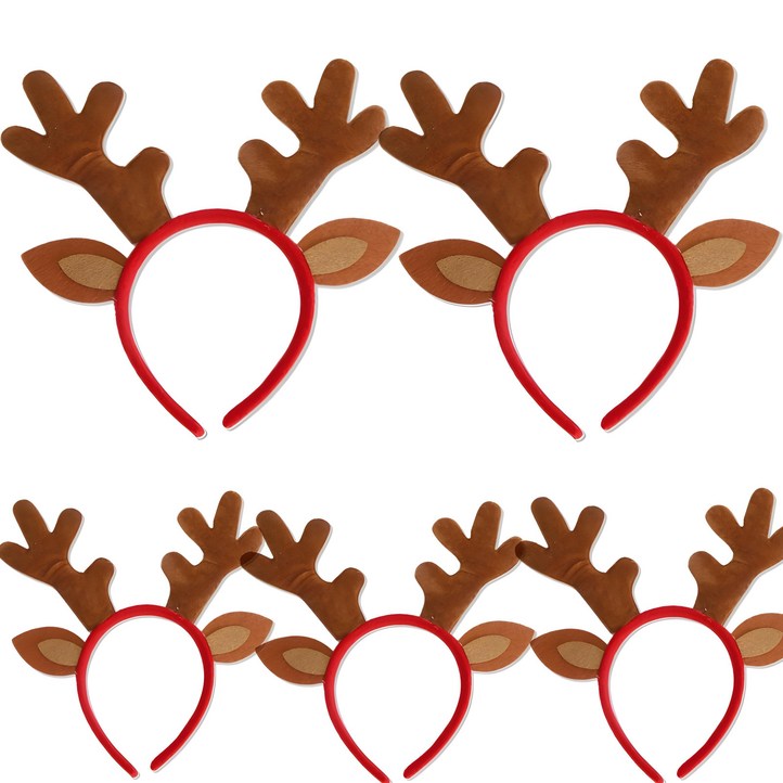 ROOICE 크리스마스 고급 사슴뿔 머리띠 파티용품 5세트HGGHG