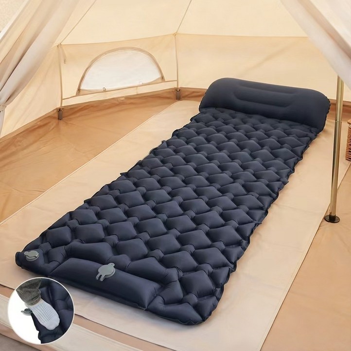 Starhabitat 캠핑 에어매트 1인용 발펌프 내장 190x60x5cm 초경량 휴대용 차박 백패킹 텐트 매트