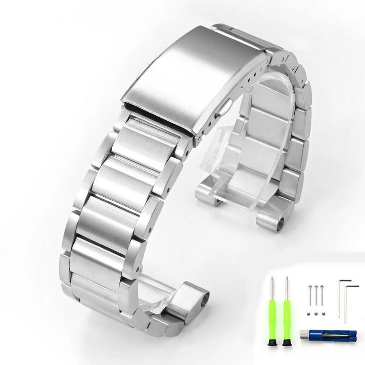 카시오 GShock GSTB100 GSTS110120 GSTW300400 GSTW110 남성용 금속 접이식 버클 시계 밴드용 솔리