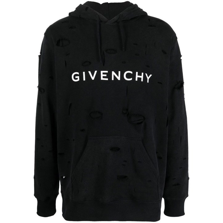 지방시 디스트레스드 이펙트 드로스트링 후디