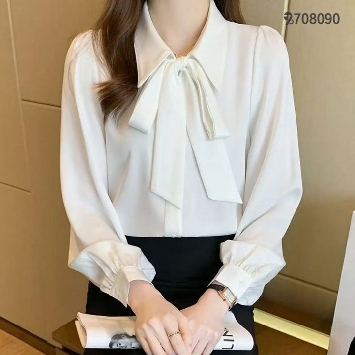 708090 여성 면접복장 블라우스 구김없는 데일리 긴팔셔츠