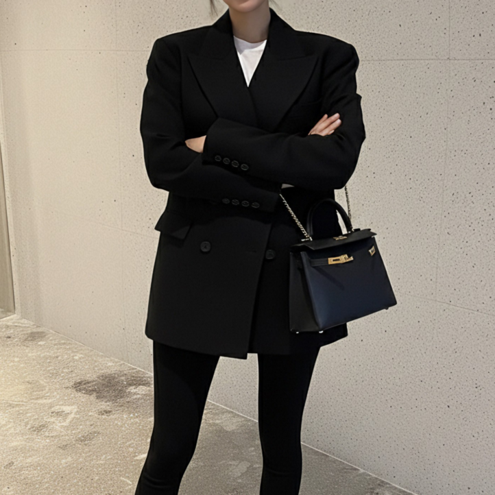 유니크코코 울100 핸드메이드 하프 자켓 여성 ot5793