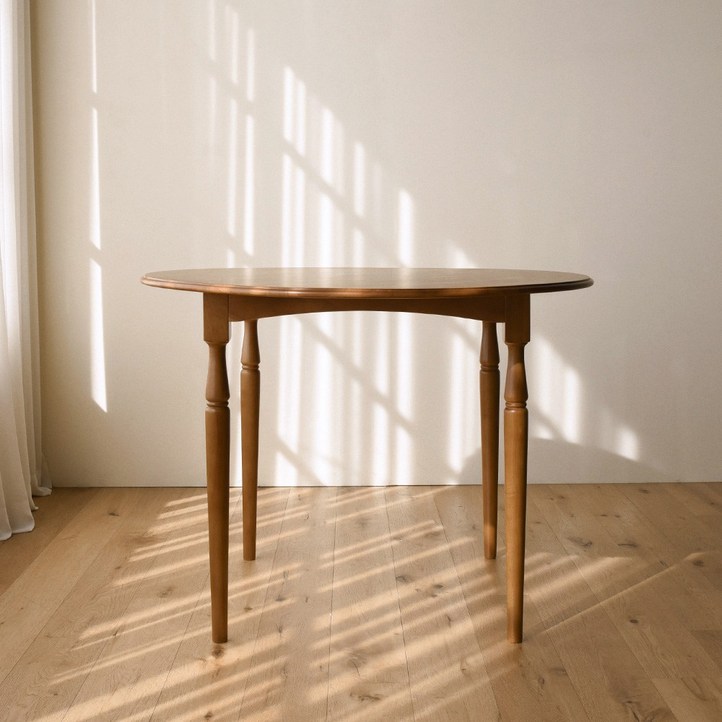 코케 고무나무 원목 원형 테이블 1000, 단품