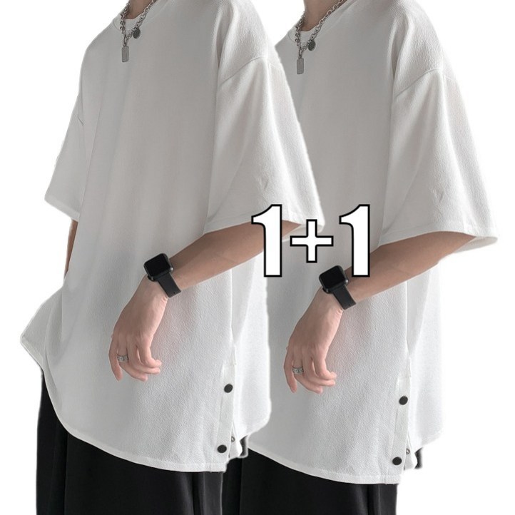 YIYFU 남자티셔츠 여름 빅사이즈 트임 티셔츠 11 남자 반팔티