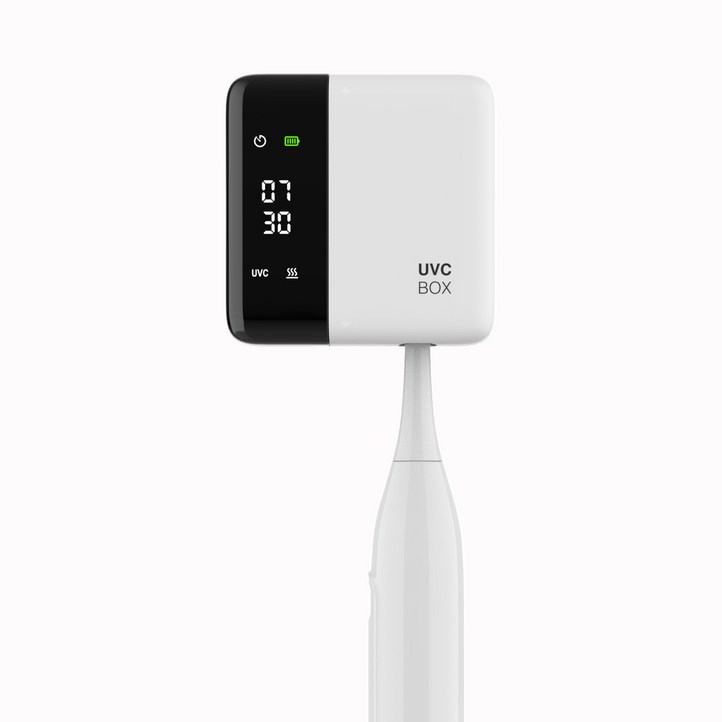 SERENDI 휴대용 UVC 칫솔살균기 히팅+팬건조 1인용 무타공 벽걸이 USB-C충전, 화이트