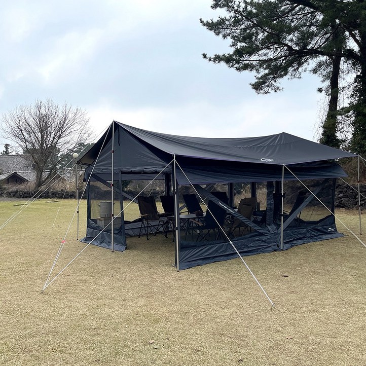 제드 마티렉타타프 스크린 세트 대형 블랙코팅 장박 풀세트 5.5x4.4m, 블랙