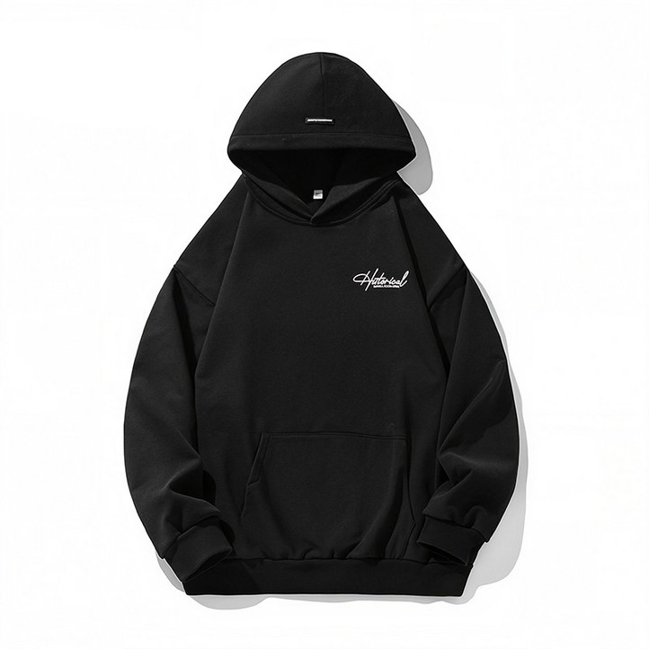 Alpinario 남성용 빅사이즈 배기 후드티 400g 스킨소프트 자수 맨투맨